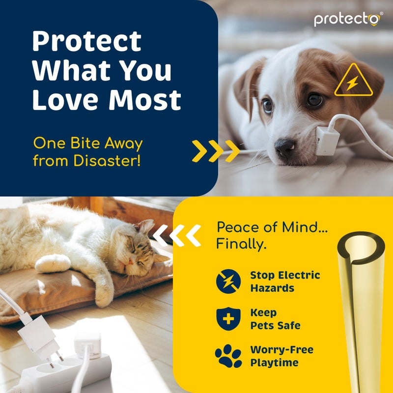 PROTECTO Heavy Duty Cord Protectors from Pets No Chew Solution, 7ft Easy to Use Dog & Cat Cord Protector, Clear & Odorless Critter Cord Covers for Pets, Power Audio & Video Wire Protector Tubing - Image 3